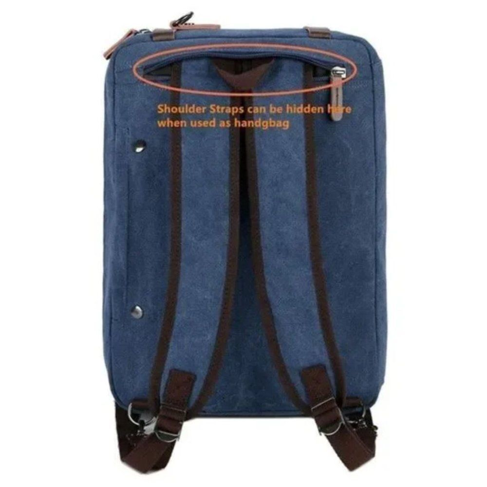 NEW Convertible Briefcase Backpack Blue - Picture 8 of 9